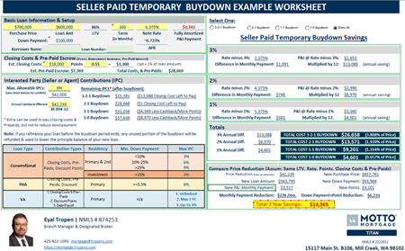 Seller Paid 3-2-1 Temporary Buydown Worksheet